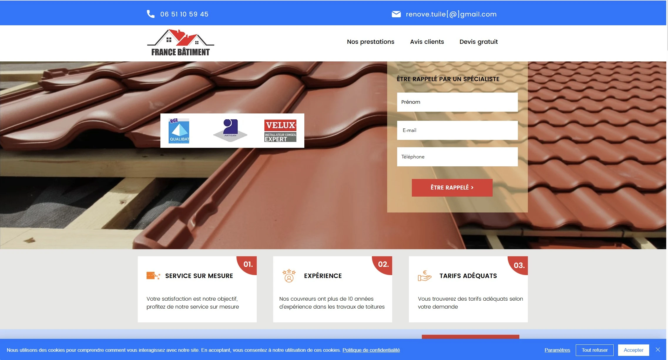 Création du site professionnel France Bâtiment