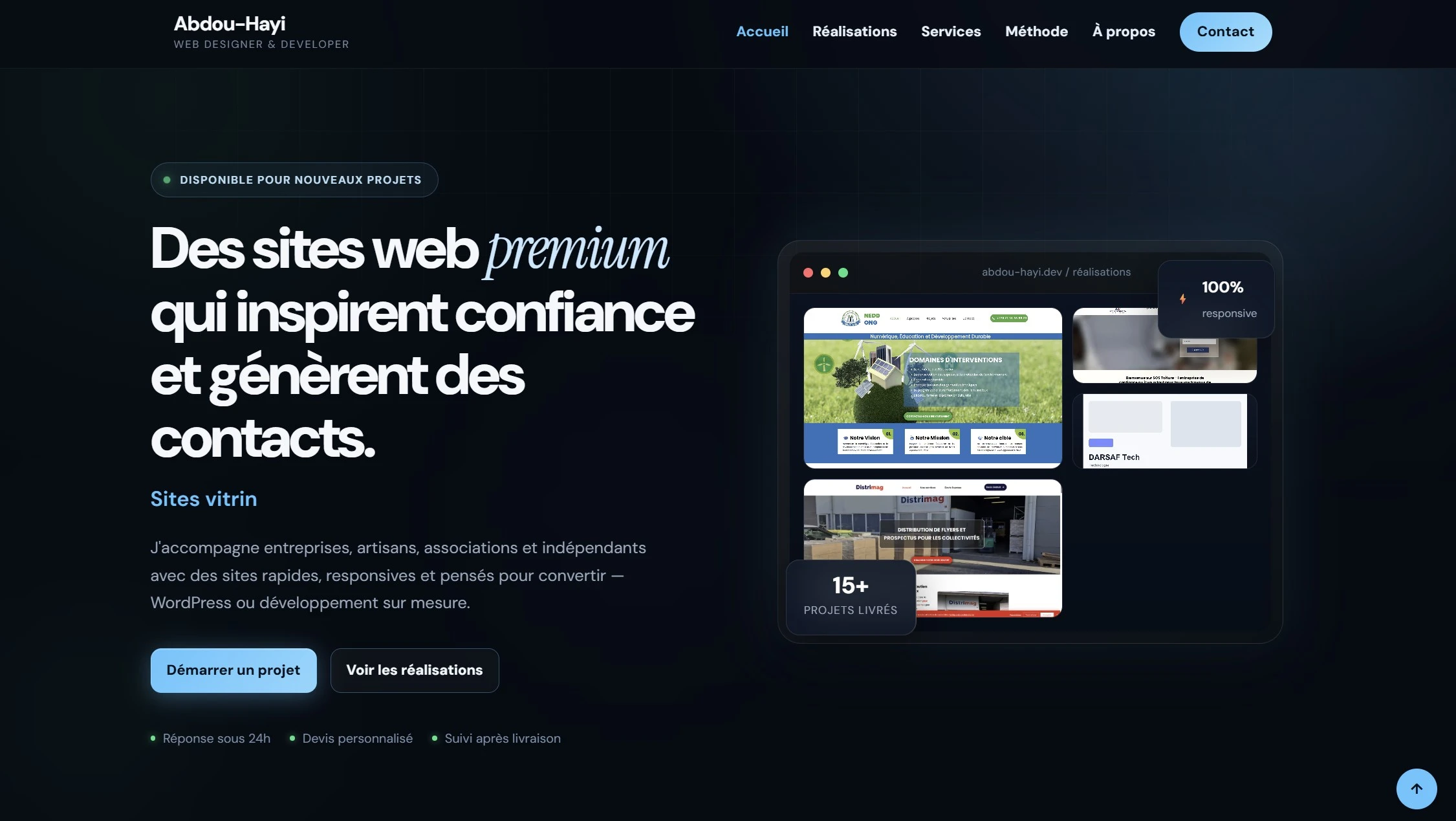 Portfolio web professionnel d'Abdou-Hayi SALIOU